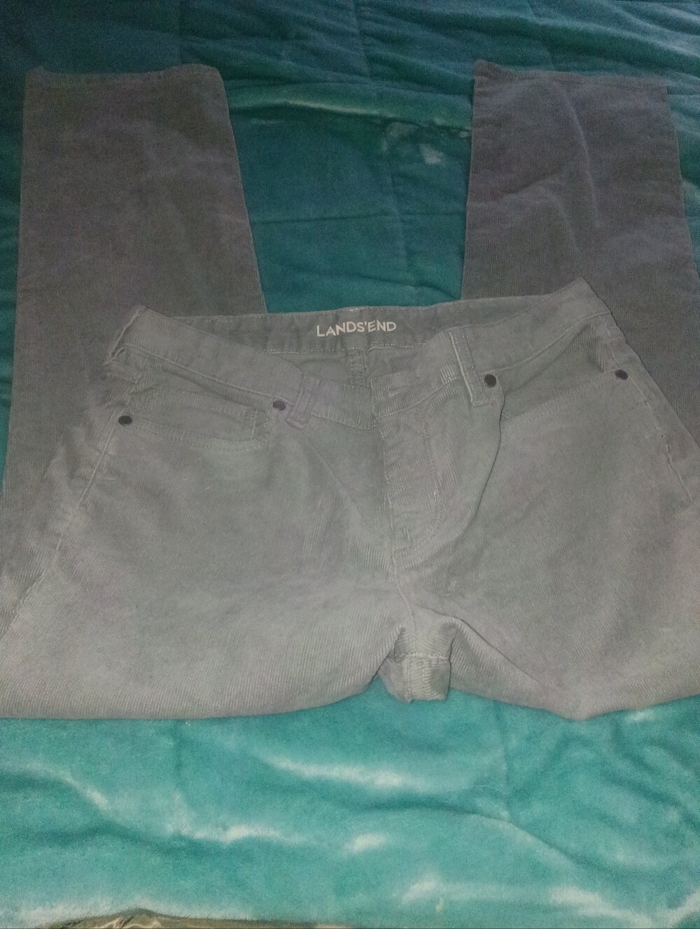 Lands' End Women's Skinny Corduroy Jeans - Gray